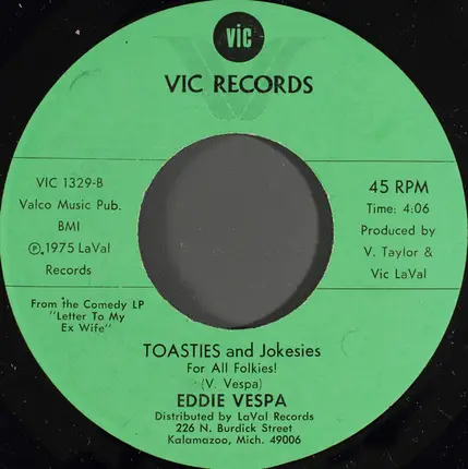 Eddie Vespa - Letter From My Ex Wife / Toasties And Jokesies
