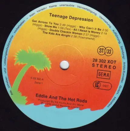 Eddie And The Hot Rods - Teenage Depression