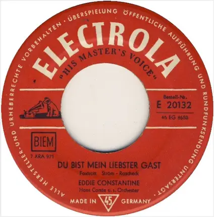 Eddie Constantine - Du Bist Mein Liebster Gast / Ich Kann Nie Schlafen