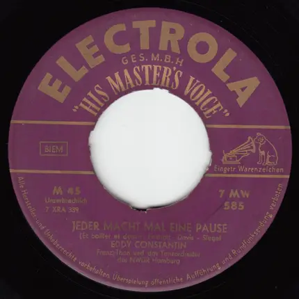 Eddie Constantine - Oh, Die Frau'n / Jeder Macht Mal Eine Pause