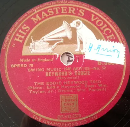 Eddie Heywood Trio - The Continental / Heywood's Boogie