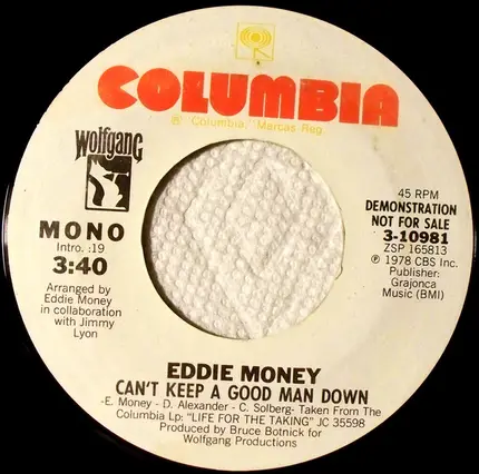Eddie Money - Can't Keep A Good Man Down