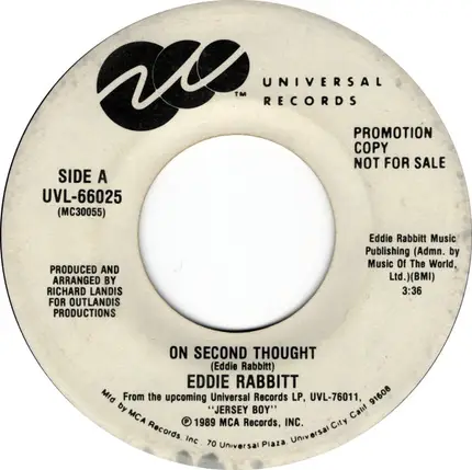 Eddie Rabbitt - On Second Thought