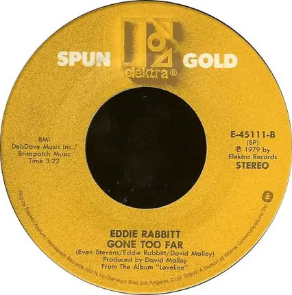 Eddie Rabbitt - I Love A Rainy Night / Gone Too Far