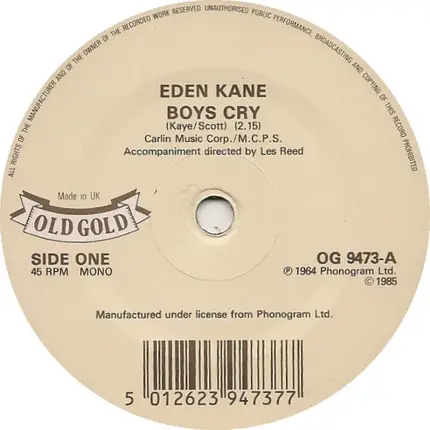 Eden Kane / Wayne Fontana - Boys Cry / Pamela, Pamela