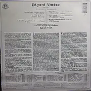 LP - Varèse - R. Craft - Density 21,5 • Hyperprism • Intégrales • Ionisation • Octandre • Poème Electronique