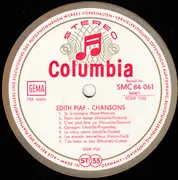 LP - Edith Piaf - Chansons