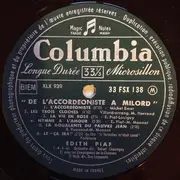 LP - Edith Piaf - L'inoubliable Piaf / De L'accordéoniste À Milord