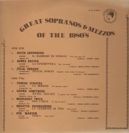 Editha Gruberova, Agnes Baltsa a.o. - Great Sopranos and Mezzos of the 1980's