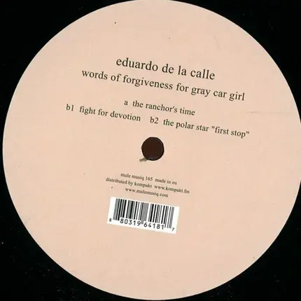 Eduardo DE LA Calle - WORDS OF FORGIVENESS