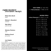 CD - eighth blackbird - Thirteen Ways