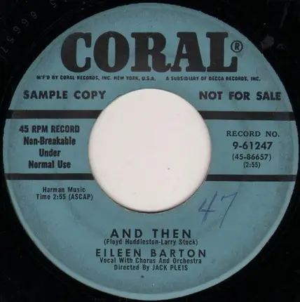 Eileen Barton - I Have To Tell You / And Then