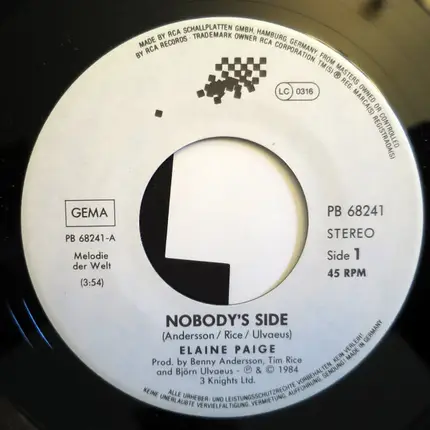 Elaine Paige - Nobody's Side