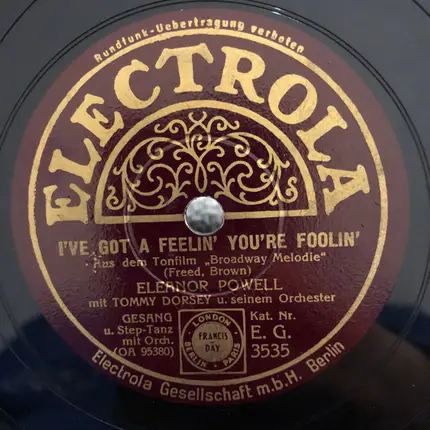 Eleanor Powell Mit Tommy Dorsey And His Orchestra - You Are My Lucky Star / I've Got A Feelin' You're Foolin'