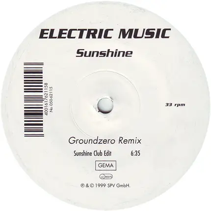 Electric Music - Sunshine (Groundzero Remix)