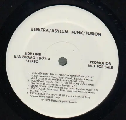 Elektra/Asylum Funk/Fusion - PROMO 10/78