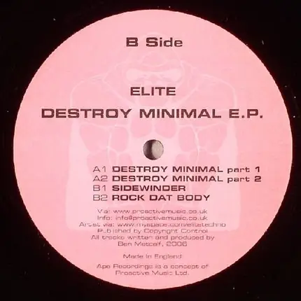 Elite - DESTROY MINIMAL EP