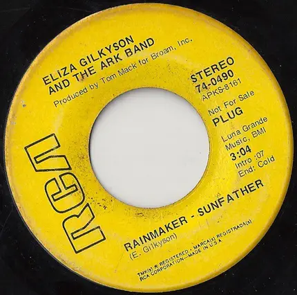 Eliza Gilkyson And The Ark Band - Rainmaker - Sunfather / Gently Know You Know