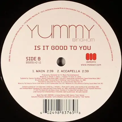 Elizabeth 'Yummy' Bingham - Is It Good To You