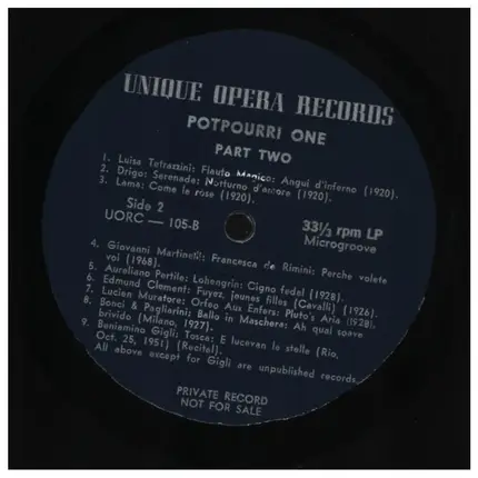 Elisabeth Rethberg / Leon Rothier / Luisa Tetrazzini a.o. - Potpourri One