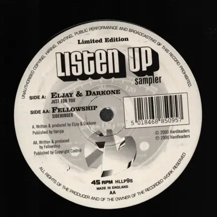 Eljay & Darkone / Fellowship - Listen Up (Sampler)