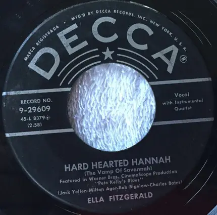 Ella Fitzgerald - Pete Kelly's Blues / Hard Hearted Hannah