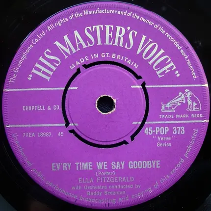 Ella Fitzgerald With Unknown Artist - Manhattan / Ev'ry Time We Say Goodbye