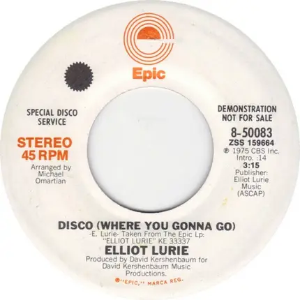 Elliot Lurie - Disco (Where You Gonna Go)