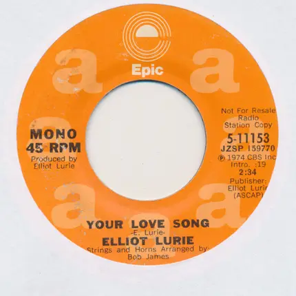 Elliot Lurie - Your Love Song