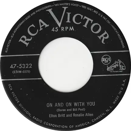 Elton Britt , The Beaver Valley Sweethearts , Rosalie Allen - Just For You / On And On With You