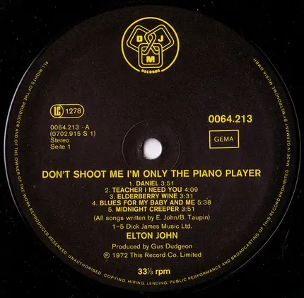 Elton John - Don't Shoot Me I'm Only the Piano Player