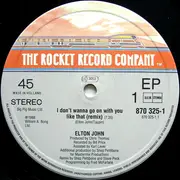 12inch Vinyl Single - Elton John - I Don't Wanna Go On With You Like That