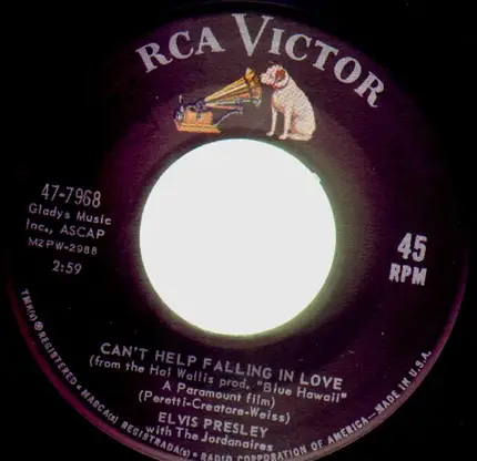 Elvis Presley With The Jordanaires - Can't Help Falling In Love