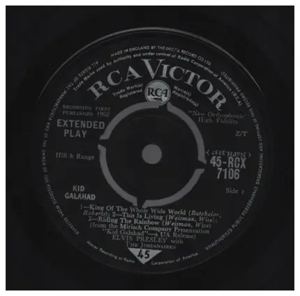 Elvis Presley With The Jordanaires - Kid Galahad