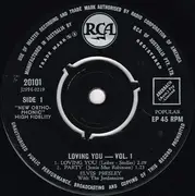 7inch Vinyl Single - Elvis Presley With The Jordanaires - Loving You Vol.1 - EP