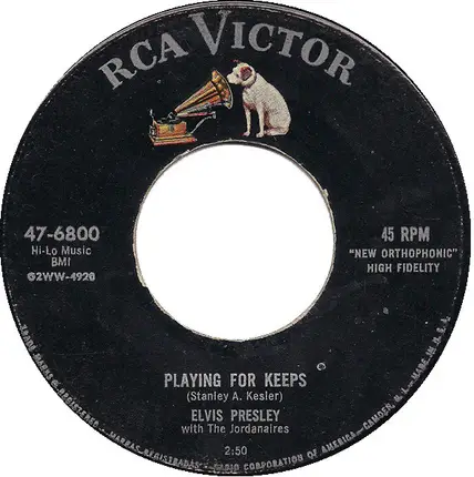 Elvis Presley With The Jordanaires - Playing For Keeps