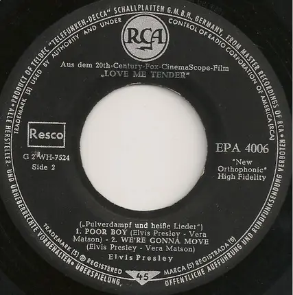 Elvis Presley - Love Me Tender EP