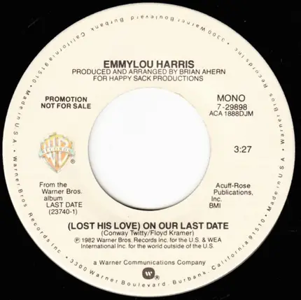 Emmylou Harris - (Lost His Love) On Our Last Date