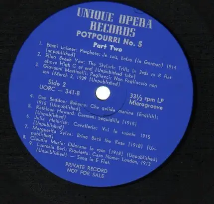 Emmi Leisner, Ellen Beach Yaw, Dan Beddoe - UORC Series - Potpourri No. 5