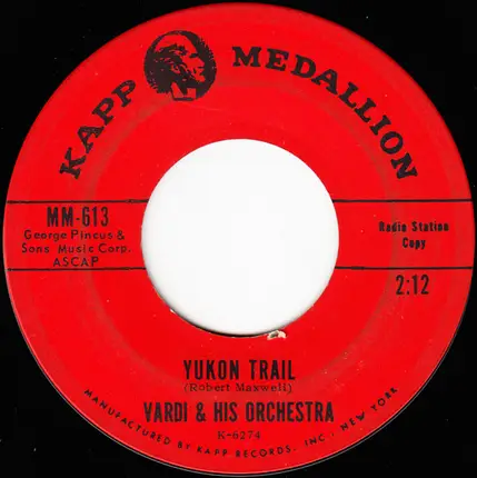 Emanuel Vardi And His Orchestra - You You You / Yukon Trail