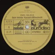 LP - Emil Gilels , Robert Schumann , Johannes Brahms - Sein Letzter Konzert-Mitschnitt - Club-Edition