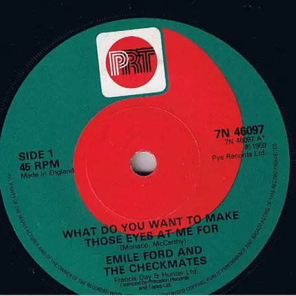 Emile Ford & The Checkmates - What Do You Want To Make Those Eyes At Me For / On A Slow Boat To China