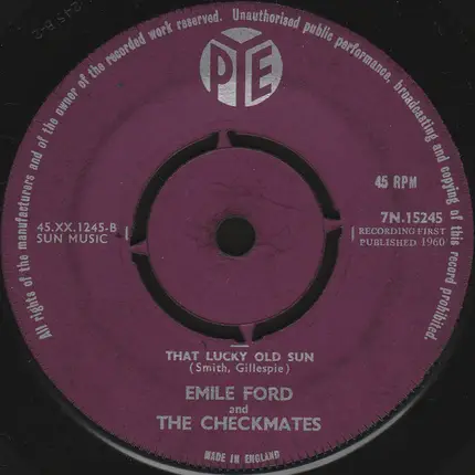 Emile Ford & The Checkmates - On A Slow Boat To China
