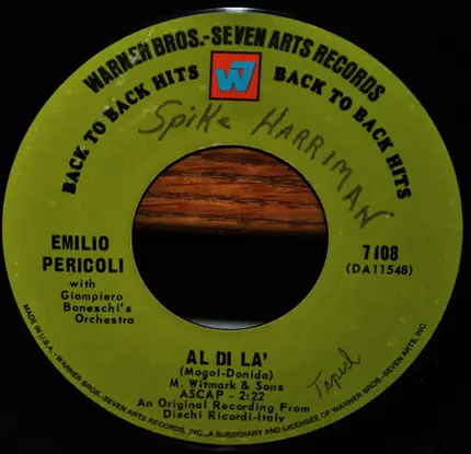 Emilio Pericoli - Al Di La' / Solo Piu Che Mai (Strangers In The Night)