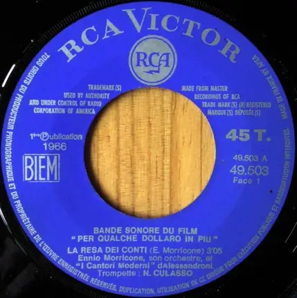 Ennio Morricone - Et Pour Quelques Dollards De Plus (Bande Sonore Du Film La Resa Dei Conti)