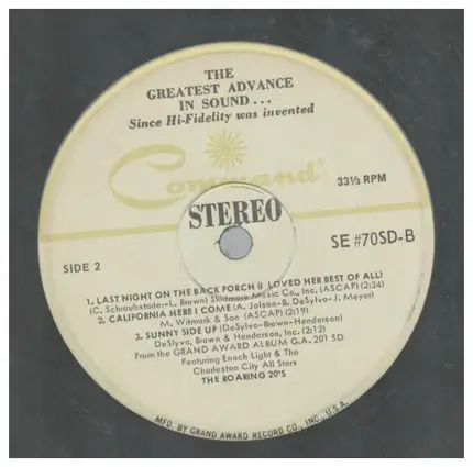 Enoch Light , The Charleston City All-Stars - The Best Of The Original Roaring 20's
