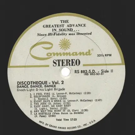 Enoch Light And The Light Brigade - Discotheque Vol. 2: Dance, Dance, Dance