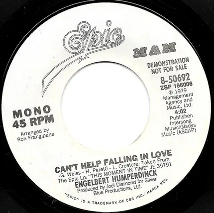 Engelbert Humperdinck - Can't Help Falling In Love / You Know Me