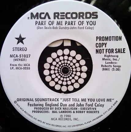 England Dan & John Ford Coley - Part Of Me Part Of You