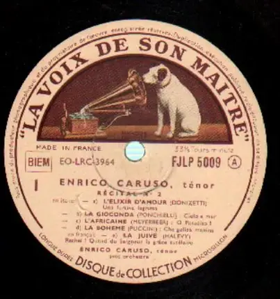 Tenor Recital N.2 Donizetti Verdi Enrico Caruso Vinyl